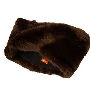 NWOT JOE FRESH Brown Faux Fur Infinity Neck Scarf One Size